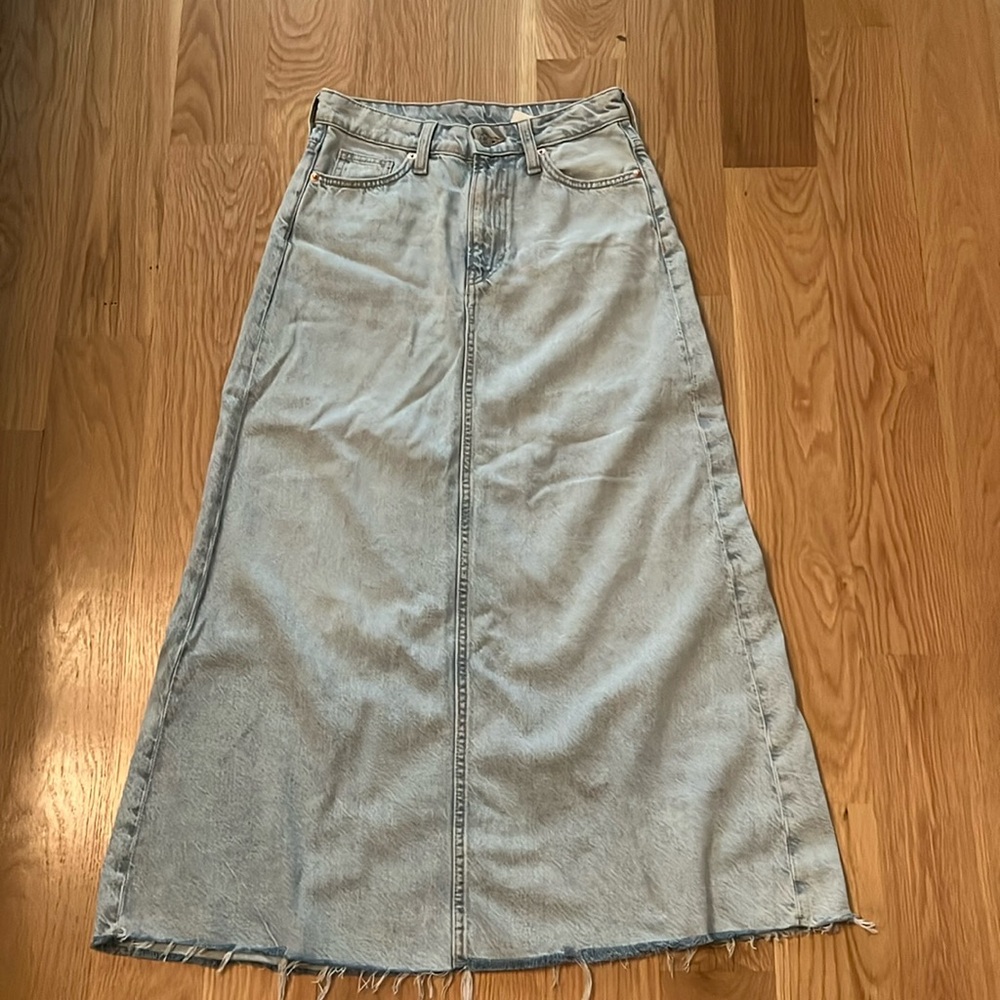Denim maxi skirt